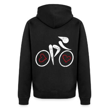 Cœurs dans le vélo - Veste à capuche bio Premium Unisexe - noir - Dos - Nico (187cm)