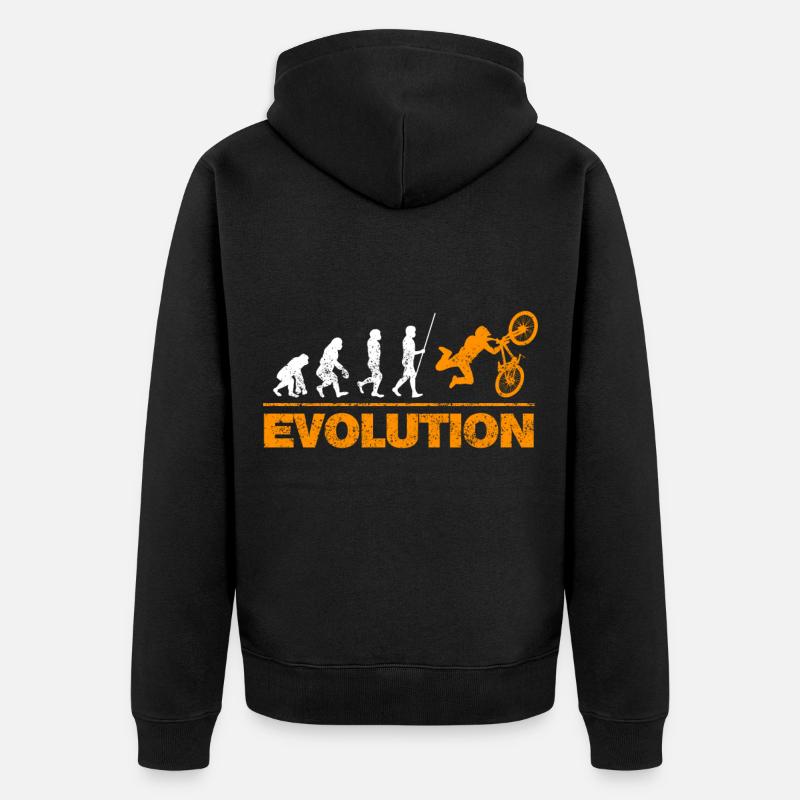 Évolution du vélo - Veste à capuche bio Premium Unisexe - noir