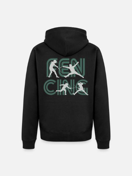 Fencing fencing - Unisex Premium Organic Zip Hoodie - black