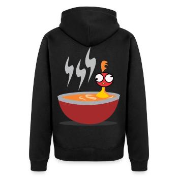 Chicken soup chicken - Unisex Premium Organic Zip Hoodie - black - Back - Nico (187cm)