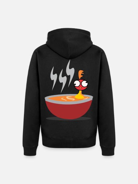 Chicken soup chicken - Unisex Premium Organic Zip Hoodie - black