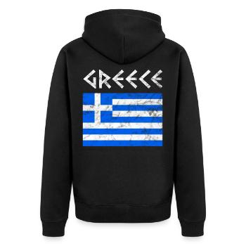 Grèce drapeau grec - Veste à capuche bio Premium Unisexe - noir - Dos - Nico (187cm)