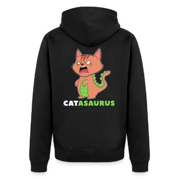 Cadeau drôle de chat Bengal Catasaurus T-Rex - Veste à capuche bio Premium Unisexe - noir - Dos - Nico (187cm)