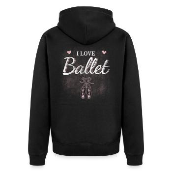 Ballet Ballerina - Unisex Premium Bio Zip Hoodie - Schwarz - Hinten - Nico (187cm)