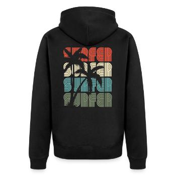 Palmiers de surf surfer - Veste à capuche bio Premium Unisexe - noir - Dos - Nico (187cm)