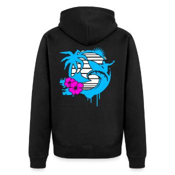 Surfeurs - Veste à capuche bio Premium Unisexe - noir - Dos - Nico (187cm)