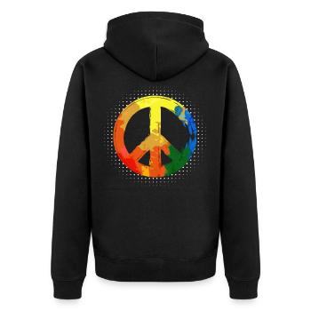 Signe de la paix hippie mouvement de la paix - Veste à capuche bio Premium Unisexe - noir - Dos - Nico (187cm)