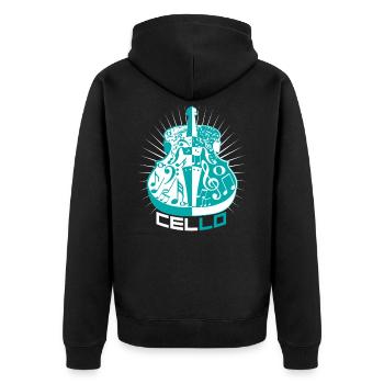 Cello - Unisex Premium Bio Zip Hoodie - Schwarz - Hinten - Nico (187cm)