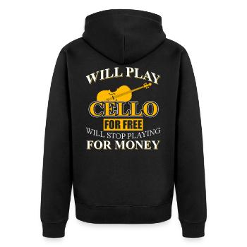 Cello - Unisex Premium Bio Zip Hoodie - Schwarz - Hinten - Nico (187cm)