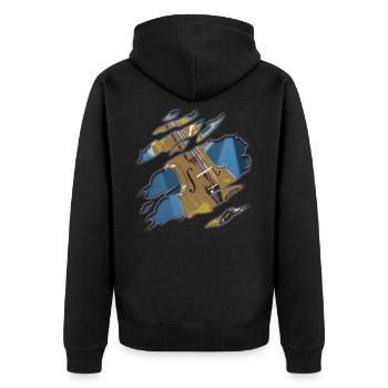 Cello - Unisex Premium Bio Zip Hoodie - Schwarz - Hinten - Nico (187cm)