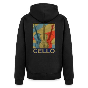 cello - Unisex Premium Organic Zip Hoodie - black - Back - Nico (187cm)