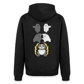 Panda Fusion Panda Ours Ours polaire cadeau ours noir - Veste à capuche bio Premium Unisexe - noir - Dos - Nico (187cm)