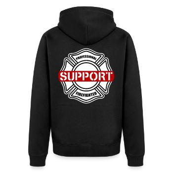 Firefighter Firefighter Firefighter - Unisex Premium Organic Zip Hoodie - black - Back - Nico (187cm)