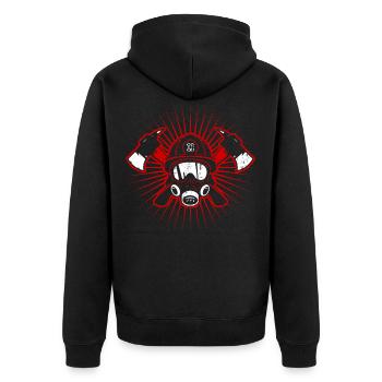 Firefighters firefighter woman firefighter - Unisex Premium Organic Zip Hoodie - black - Back - Nico (187cm)