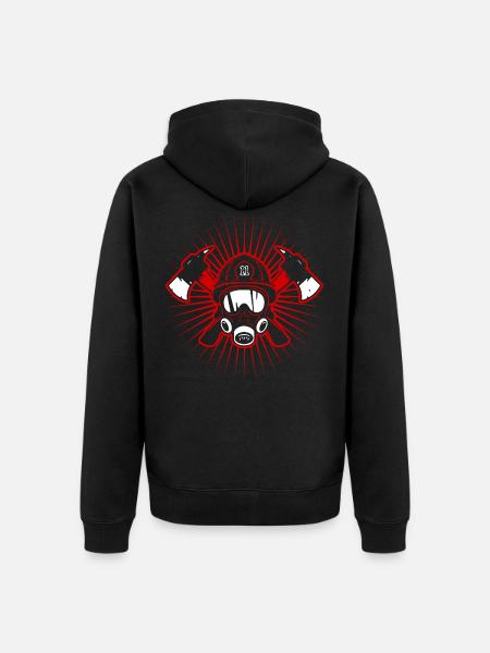 Pompier pompier femme pompier - Veste à capuche bio Premium Unisexe - noir