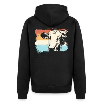 Vaches vaches - Veste à capuche bio Premium Unisexe - noir - Dos - Nico (187cm)