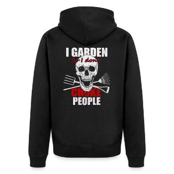 Gardener gardening gardening gardening - Unisex Premium Organic Zip Hoodie - black - Back - Nico (187cm)