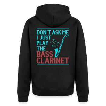 clarinette basse - Veste à capuche bio Premium Unisexe - noir - Dos - Nico (187cm)