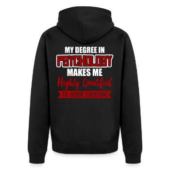 psychologie - Veste à capuche bio Premium Unisexe - noir - Dos - Nico (187cm)