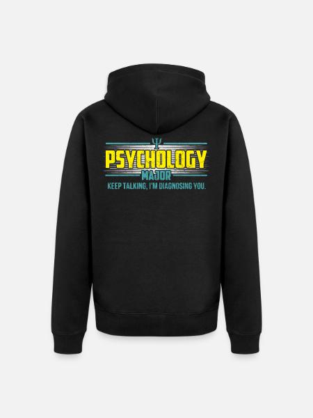 psychology - Unisex Premium Organic Zip Hoodie - black