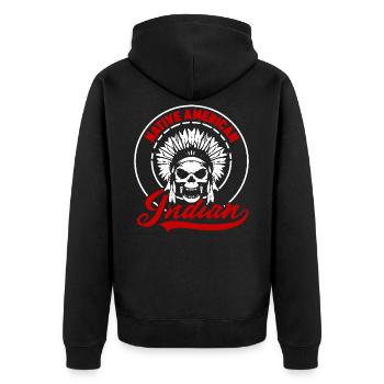 Native America Indianer indianisch Ureinwohner - Unisex Premium Bio Zip Hoodie - Schwarz - Hinten - Nico (187cm)