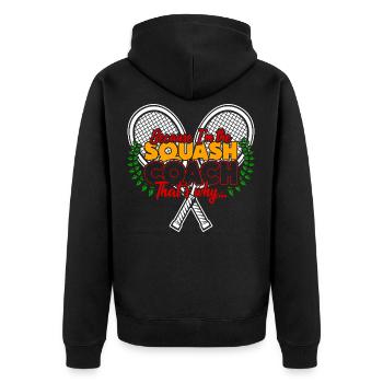 Squash - Unisex Premium Bio Zip Hoodie - Schwarz - Hinten - Nico (187cm)
