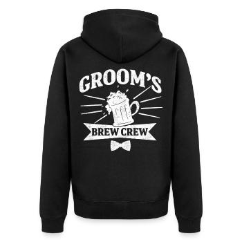 Bachelor Party Bräutigam Bier Crew Geschenk - Unisex Premium Bio Zip Hoodie - Schwarz - Hinten - Nico (187cm)