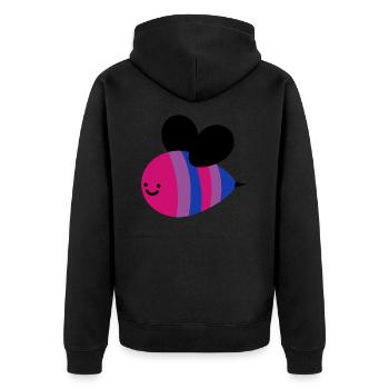 Bisexual Bi Bee - Unisex Premium Organic Zip Hoodie - black - Back - Nico (187cm)