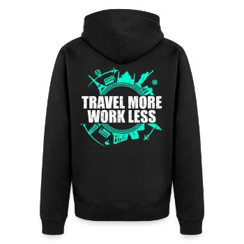 Urlaubsreif Voyage de vacances Voyageurs Voyage Plus - Veste à capuche bio Premium Unisexe - noir - Dos - Nico (187cm)