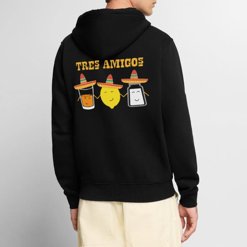 Tequila Freunde , Salz,Limone oder Zitrone und Unisex Premium Bio Zip Hoodie