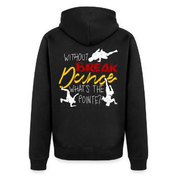 Breakdance BBoy Breakdancing Breakdancer - Unisex Premium Bio Zip Hoodie - Schwarz - Hinten - Nico (187cm)