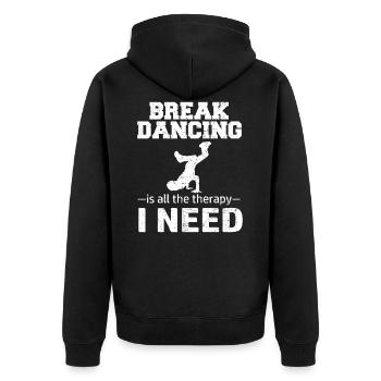 Breakdancing BBoy Breakdance Tänzer - Unisex Premium Bio Zip Hoodie - Schwarz - Hinten - Nico (187cm)