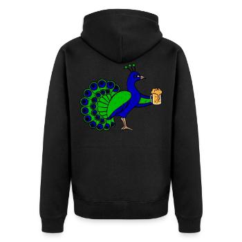 Chope de bière bière de paon cadeau de fête drôle de fête - Veste à capuche bio Premium Unisexe - noir - Dos - Nico (187cm)