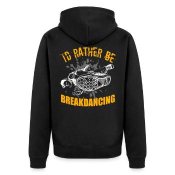 Breakdance Breakdancer Breakdancing BBoy - Unisex Premium Bio Zip Hoodie - Schwarz - Hinten - Nico (187cm)