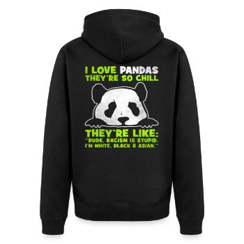 panda - Veste à capuche bio Premium Unisexe - noir - Dos - Nico (187cm)
