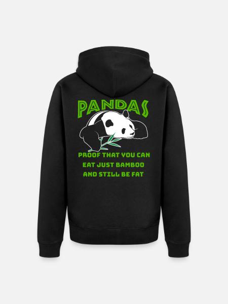Panda pandaer - Premium økologisk unisex-hættejakke - sort