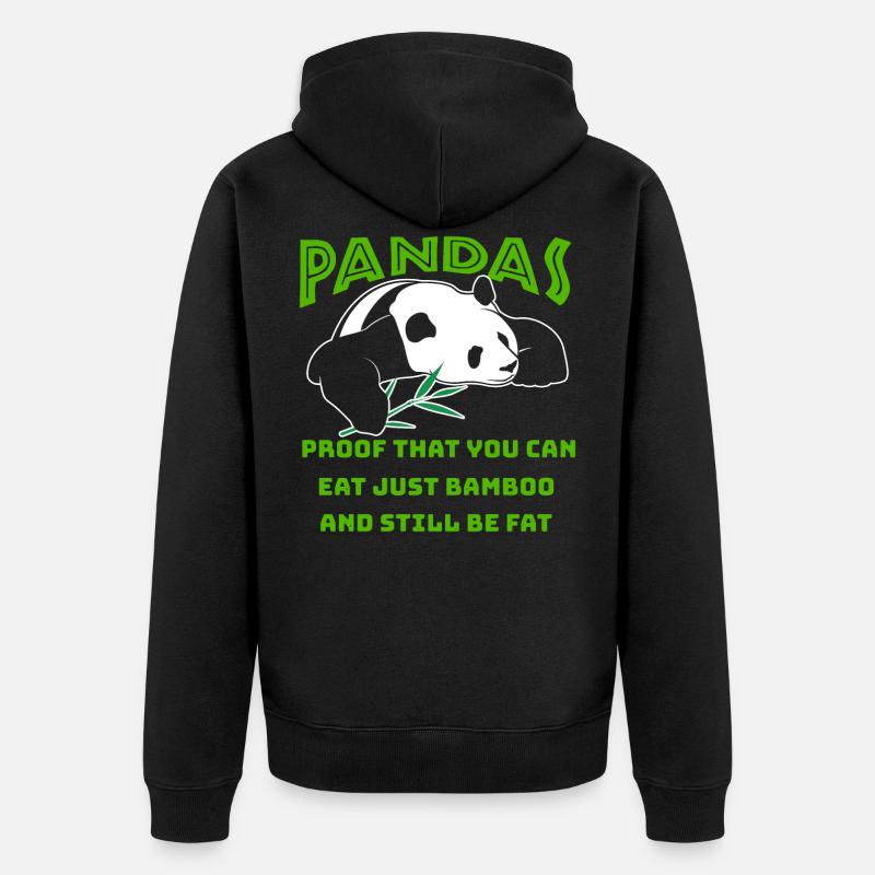 Panda Pandas - Unisex Premium Bio Zip Hoodie - Schwarz