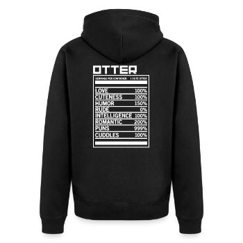Otter - Unisex Premium Bio Zip Hoodie - Schwarz - Hinten - Nico (187cm)