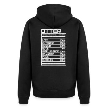 Otter - Unisex Premium Bio Zip Hoodie - Schwarz - Hinten - Nico (187cm)