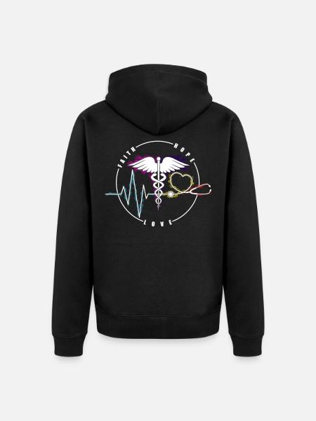 Nurse 1 REVISED - Unisex Premium Organic Zip Hoodie - black
