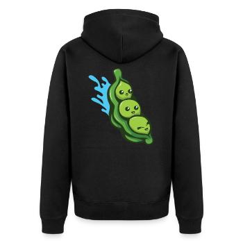 Grüne Bohnen Samen Vegan - Unisex Premium Bio Zip Hoodie - Schwarz - Hinten - Nico (187cm)