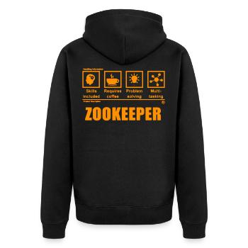 Tierpfleger Zoo Zoologie Tierliebhaber - Unisex Premium Bio Zip Hoodie - Schwarz - Hinten - Nico (187cm)
