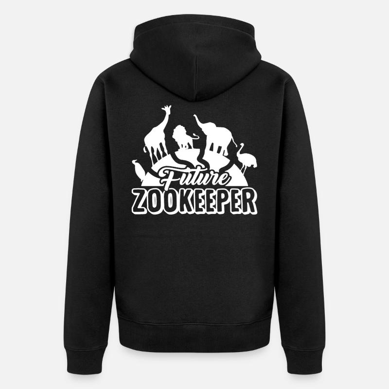 Zoologie Gardien d'animaux de zoo - Veste à capuche bio Premium Unisexe - noir