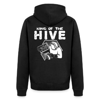 Imker Biene Honigbiene - Unisex Premium Bio Zip Hoodie - Schwarz - Hinten - Nico (187cm)