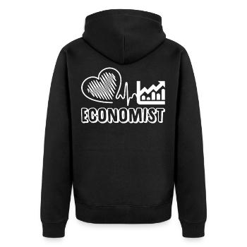 Économiste économiste économiste - Veste à capuche bio Premium Unisexe - noir - Dos - Nico (187cm)