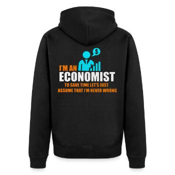 Professions d'économiste - Veste à capuche bio Premium Unisexe - noir - Dos - Nico (187cm)