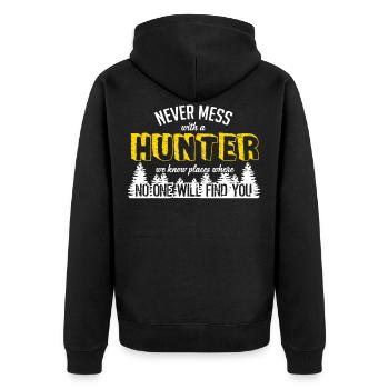 Hunting Hunting Deer Hunting Hunters - Unisex Premium Organic Zip Hoodie - black - Back - Nico (187cm)
