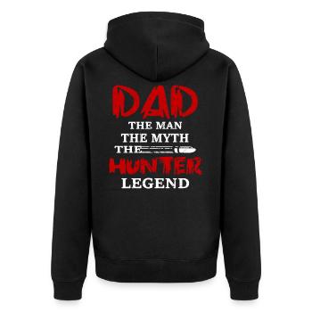 Hunt Hunters Hunt Deer Hunt Dad Paternity - Unisex Premium Organic Zip Hoodie - black - Back - Nico (187cm)