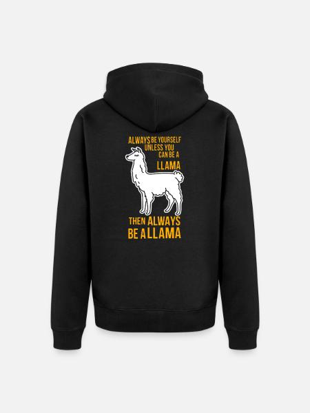 Llama - Veste à capuche bio Premium Unisexe - noir
