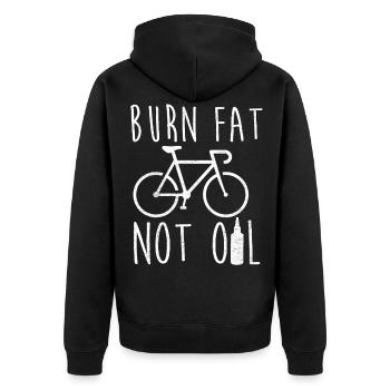 Bicycle Retro Fuel Saving CO2 Eco Gift - Unisex Premium Organic Zip Hoodie - black - Back - Nico (187cm)